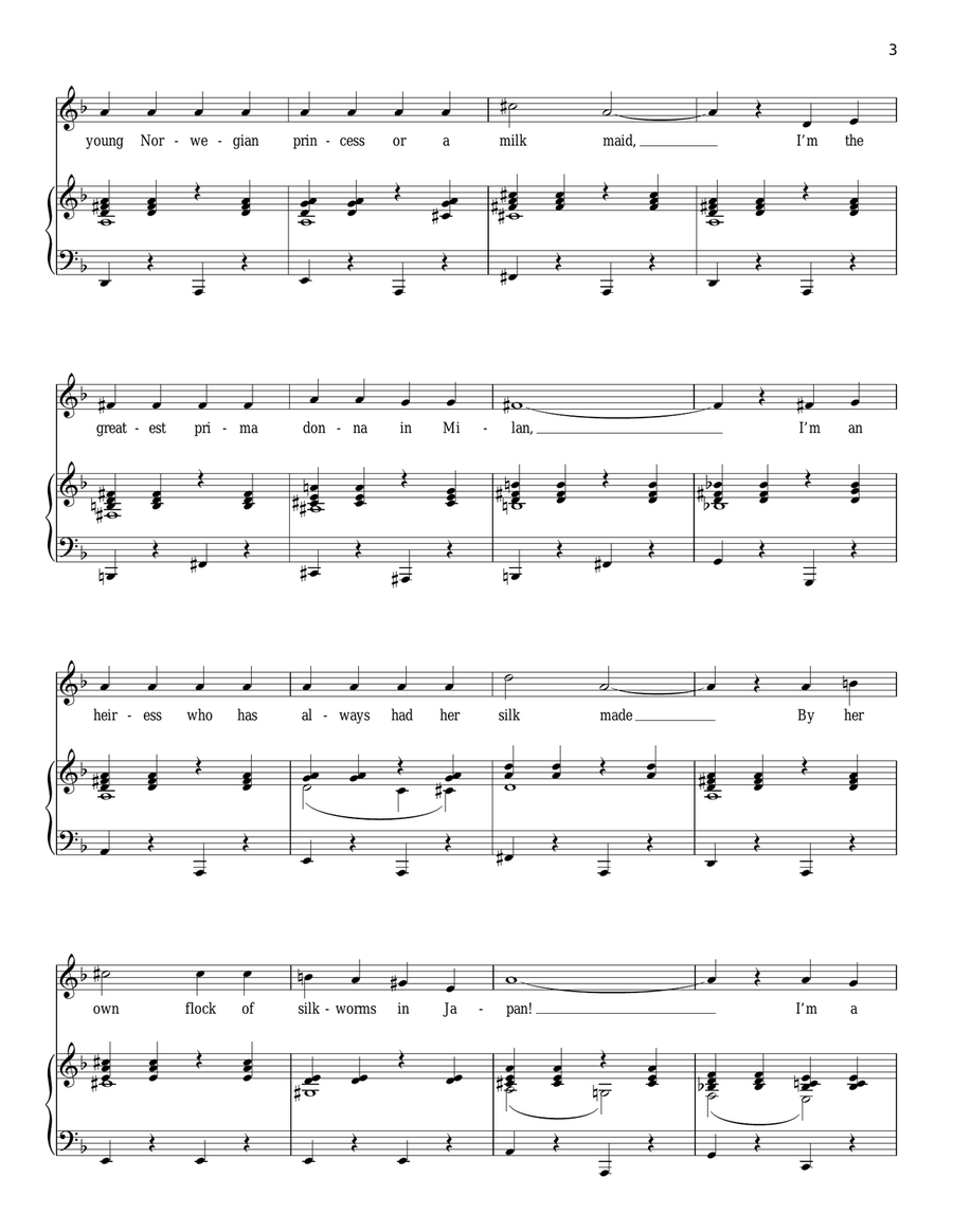 In My Own Little Corner Piano, Vocal scores gallery preview page 3