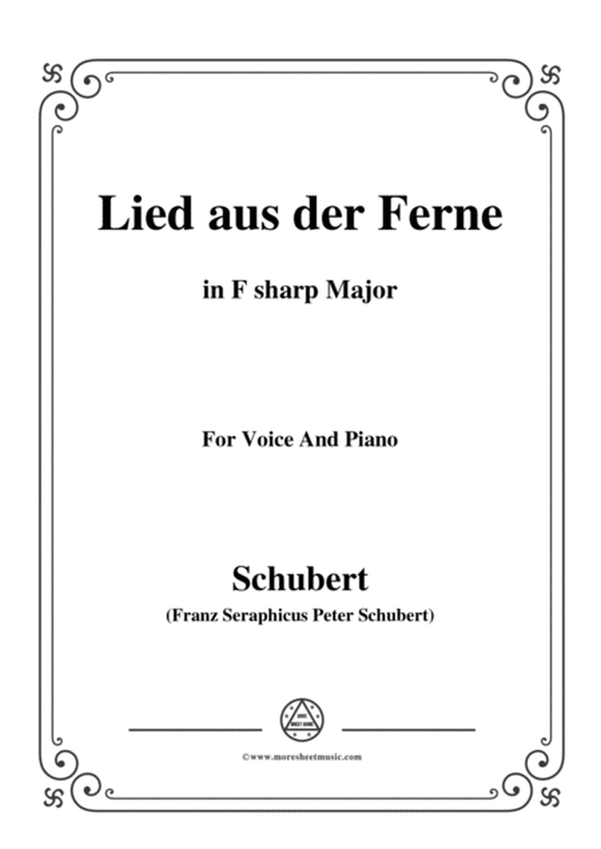 Schubert-Lied aus der Ferne,in F sharp Major,for Voice&Piano image number null