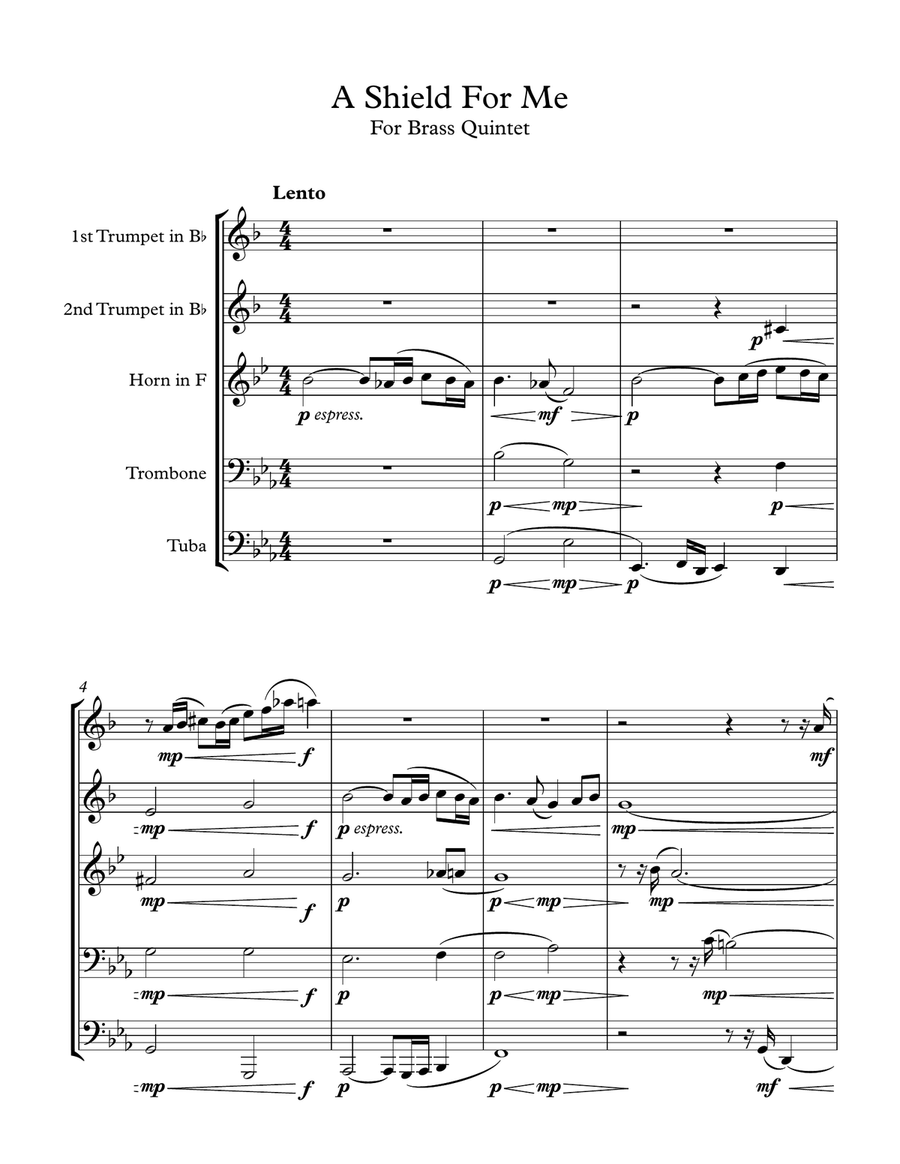 A Shield For Me - for brass quintet Brass Quintet scores gallery preview page 2