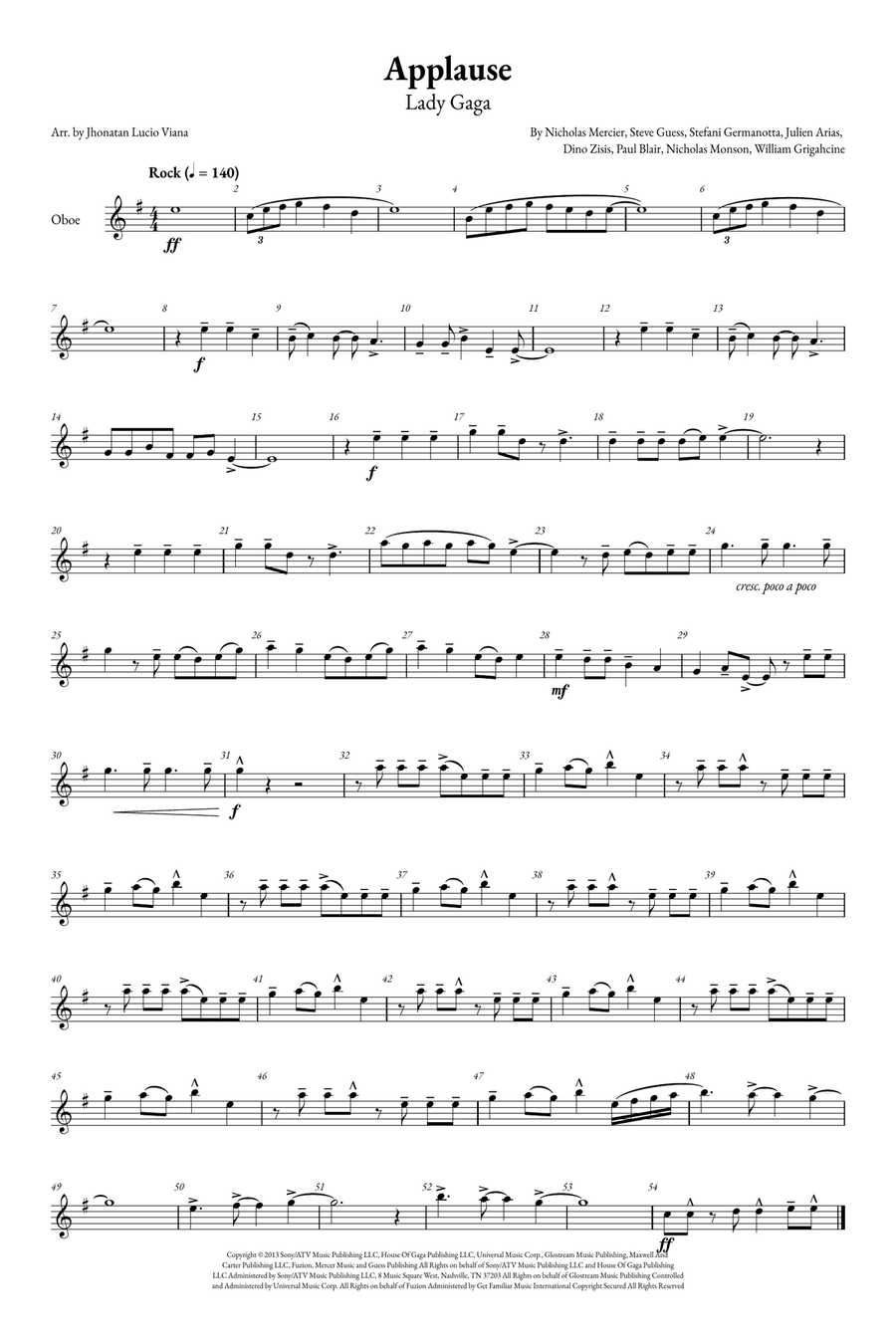 Applause Oboe Solo scores gallery preview page 1