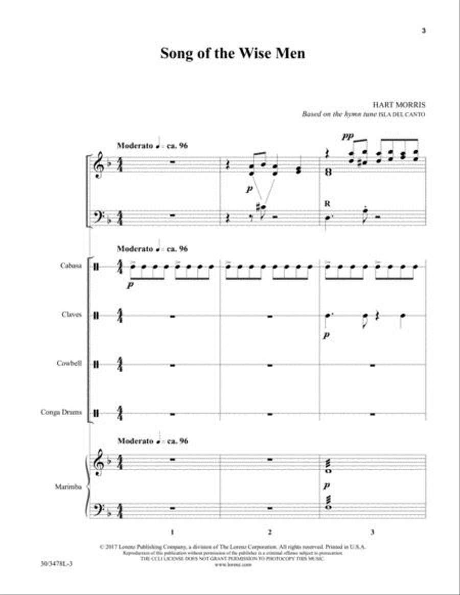 Song of the Wise Men - Percussion and Marimba Score and Parts Marimba scores gallery preview page 2