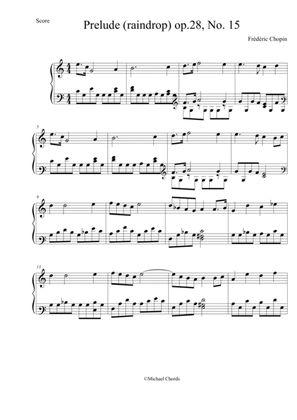 prelude op.28 no.15 (raindrop) EASY PIANO