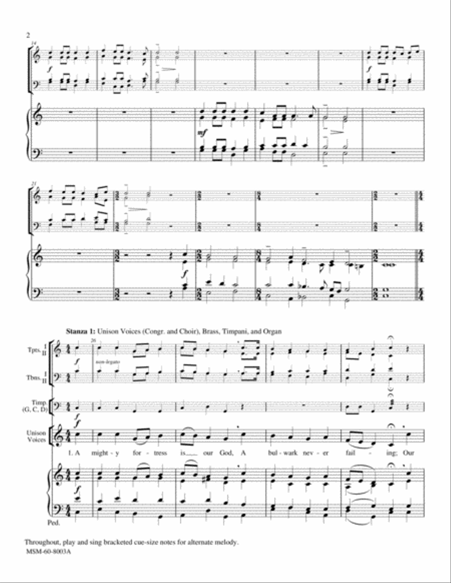 A Mighty Fortress Is Our God Choir scores gallery preview page 2