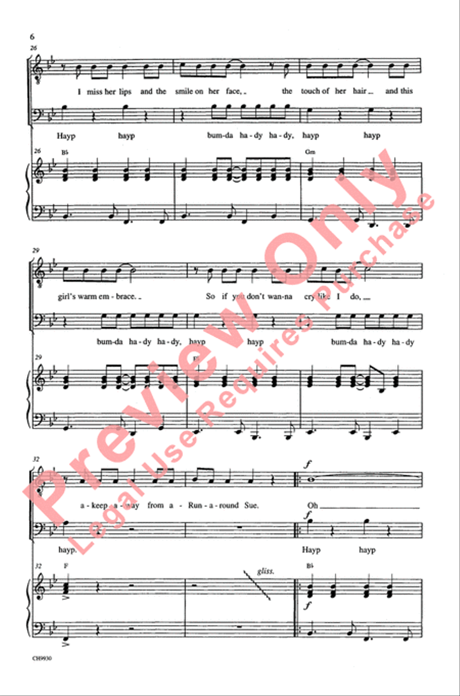 Runaround Sue Men's Choir scores gallery preview page 5