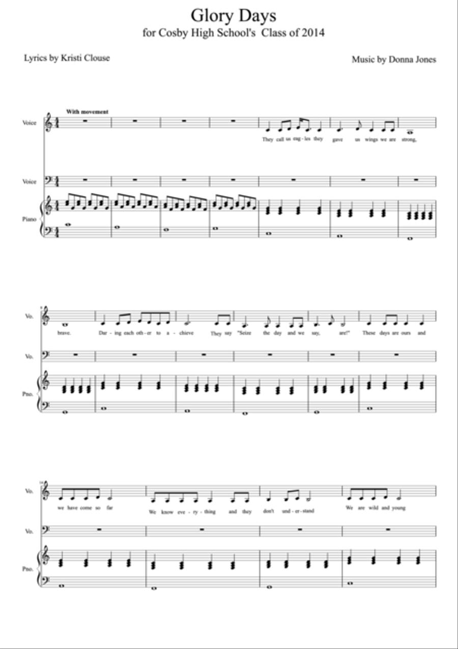 Glory Days Small Ensemble scores gallery preview page 1