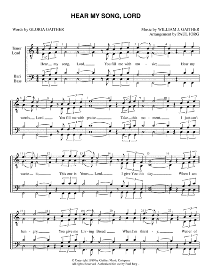 Hear My Song, Lord TTBB scores gallery preview page 1