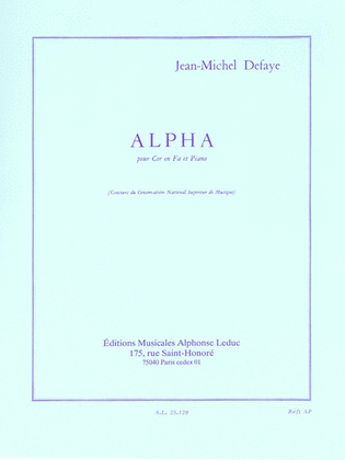 Book cover for Alpha (horn And Piano)