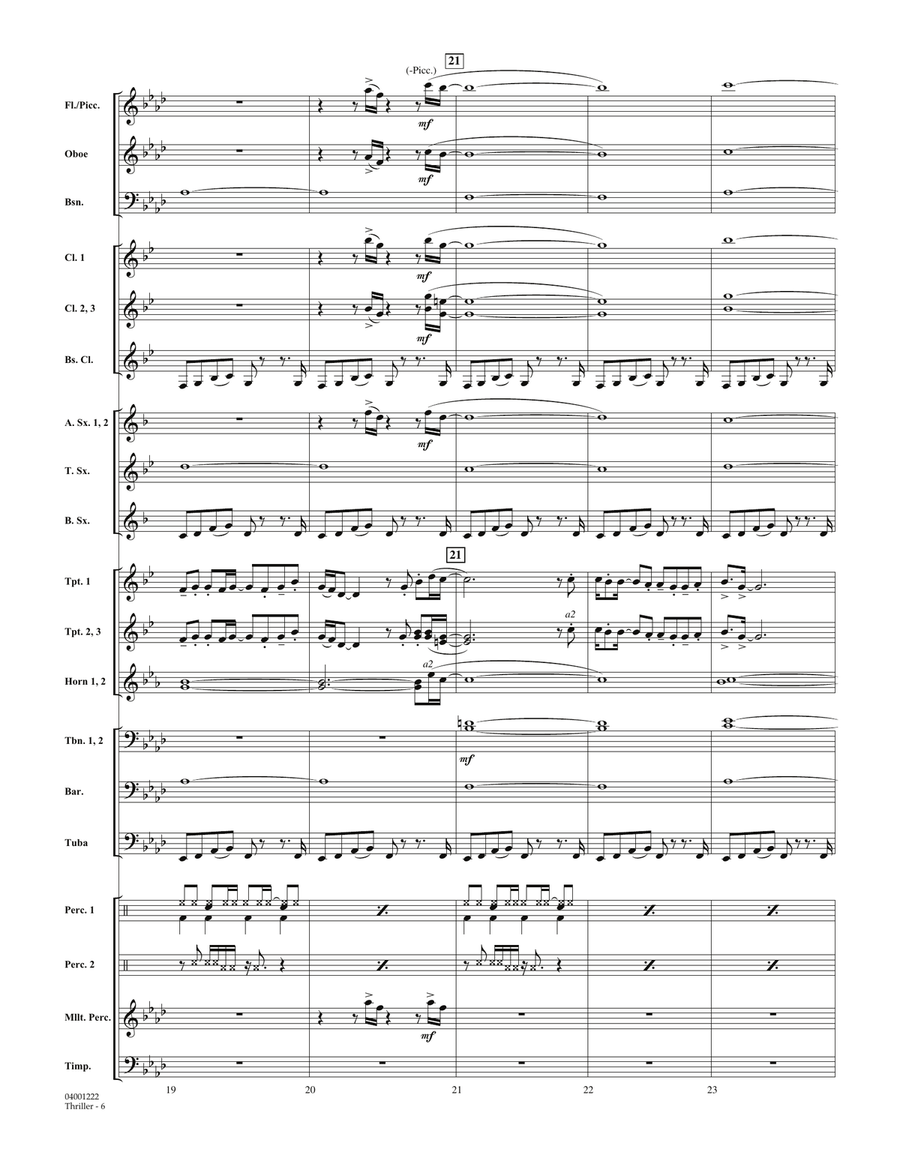 Thriller - Full Score Thriller - Full Score Concert Band scores gallery preview page 5