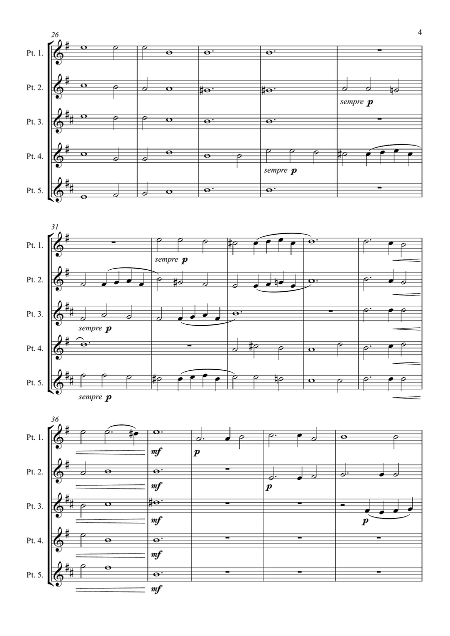 Monteverdi - The Sixth Book of Madrigals - 05. Zefiro torna e bel tempo rimena Brass Ensemble scores gallery preview page 5