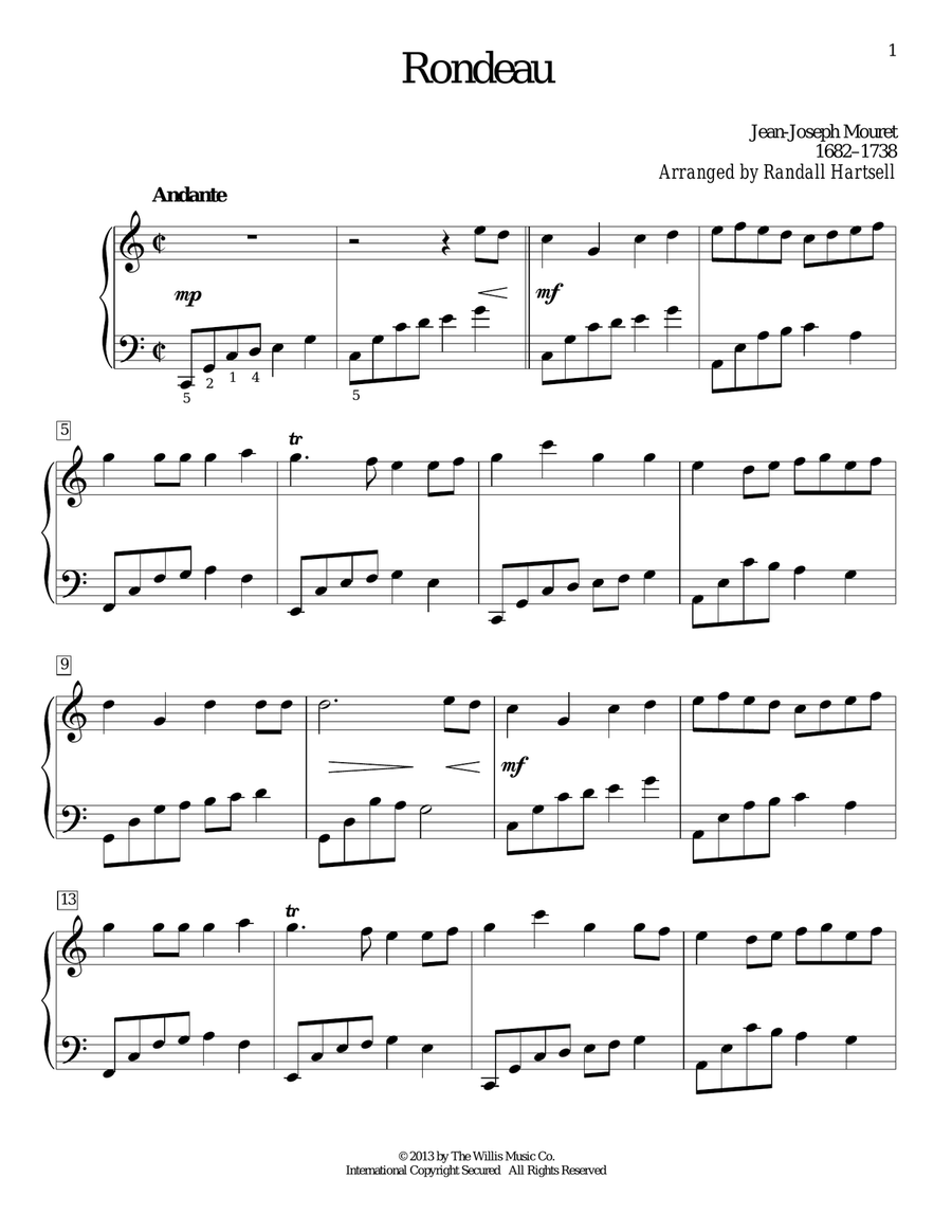 Rondeau Piano Solo scores gallery preview page 1