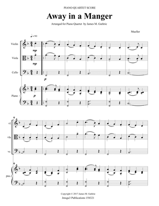 Away In A Manger for Piano Quartet