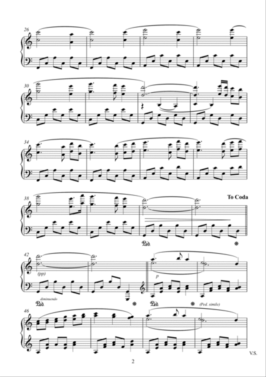 Lady's Grace (simplified in Am) Piano Solo scores gallery preview page 3