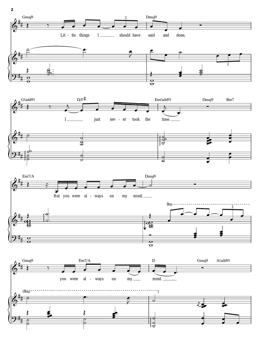 Always On My Mind Always On My Mind Piano, Vocal scores gallery preview page 2