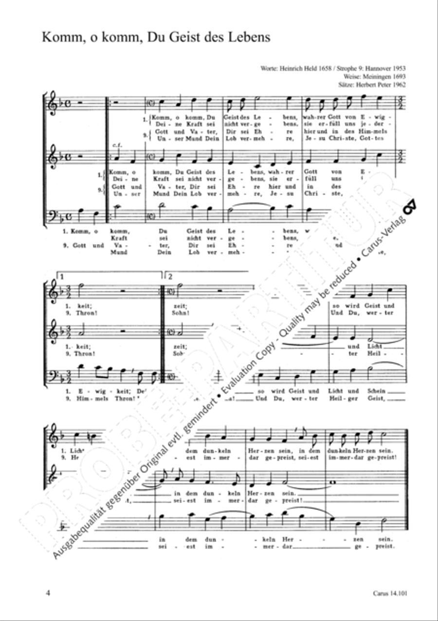 Muller-Olm: Heiliger Geist; Peter: Komm, o komm Score scores gallery preview page 3
