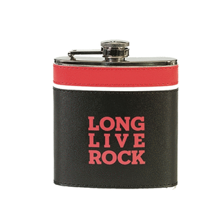 Rock and Roll Hall of Fame Black, Red, White Leather Flask