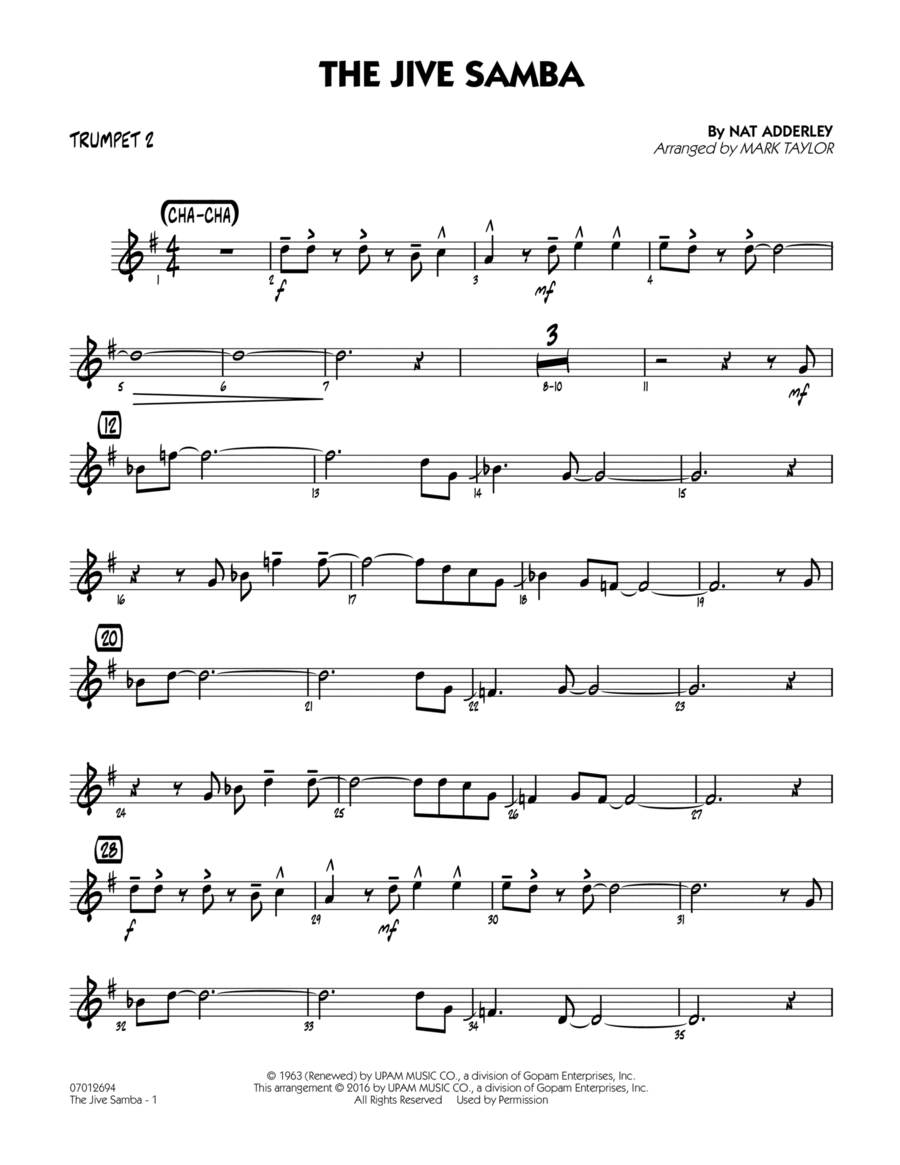 The Jive Samba - Trumpet 2