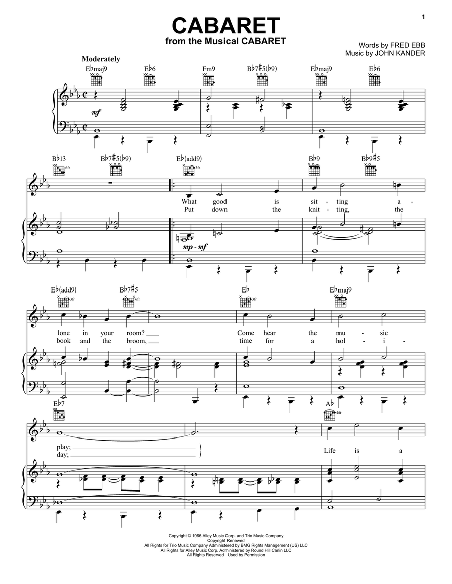Cabaret Piano, Vocal, Guitar scores gallery preview page 1