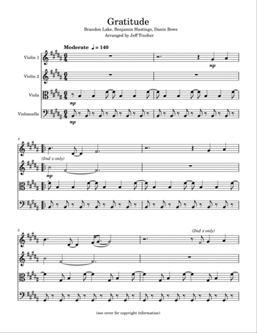 Gratitude String Quartet scores gallery preview page 2