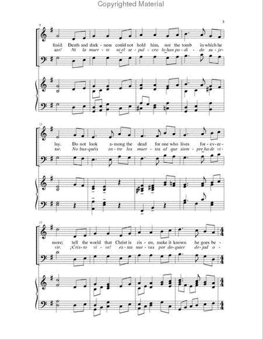 Christ Is Risen, Christ Is Living / Cristo Vive, Fuera el Llanto 2-Part scores gallery preview page 3