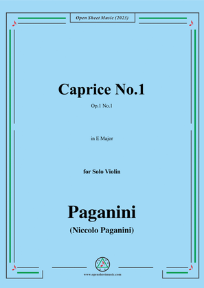 Paganini-Caprice No.1,Op.1 No.1,in E Major,for Solo Violin