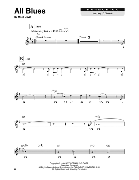 All Blues by Miles Davis Harmonica - Digital Sheet Music
