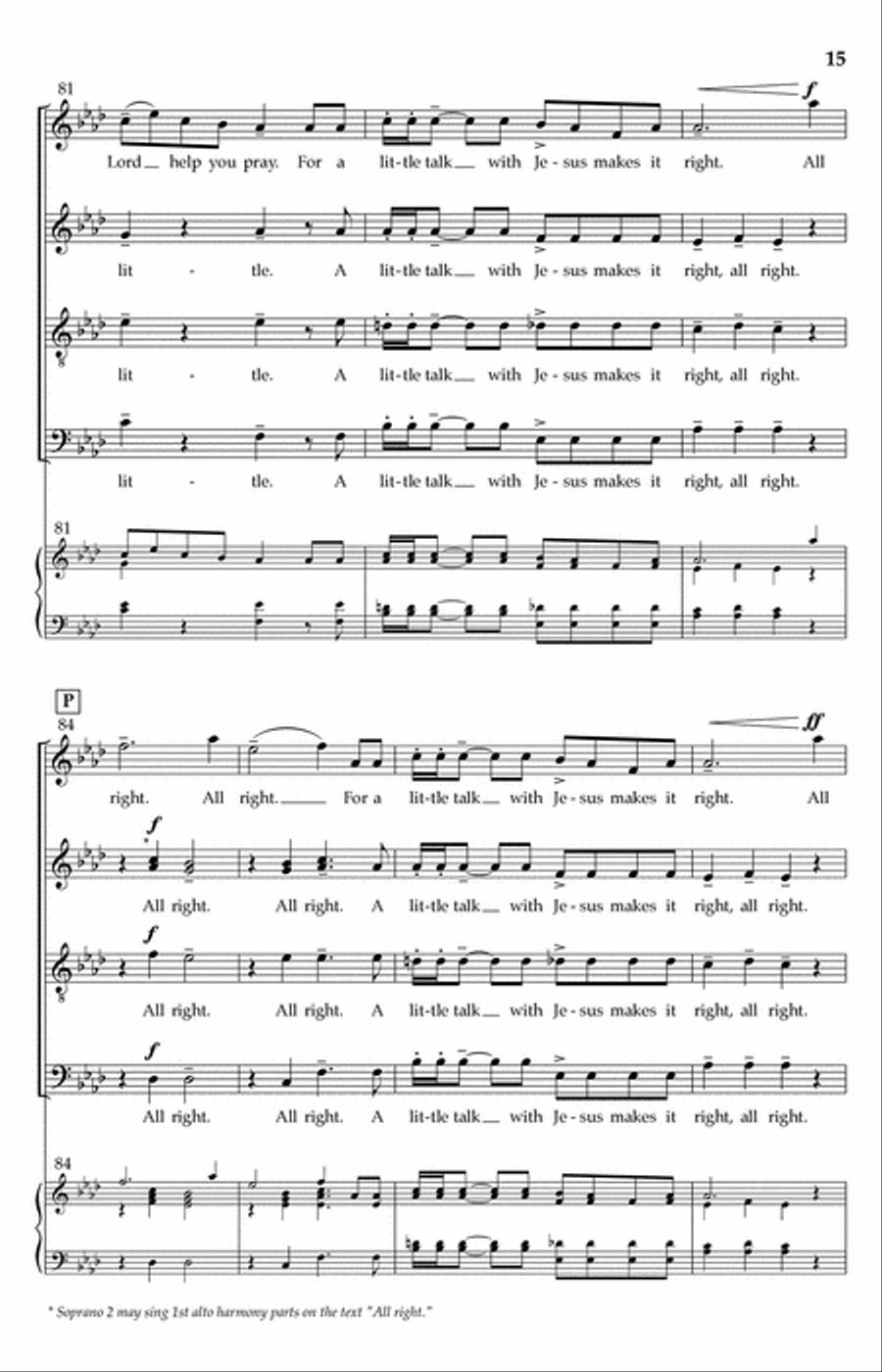 A Little Talk With Jesus 4-Part scores gallery preview page 14