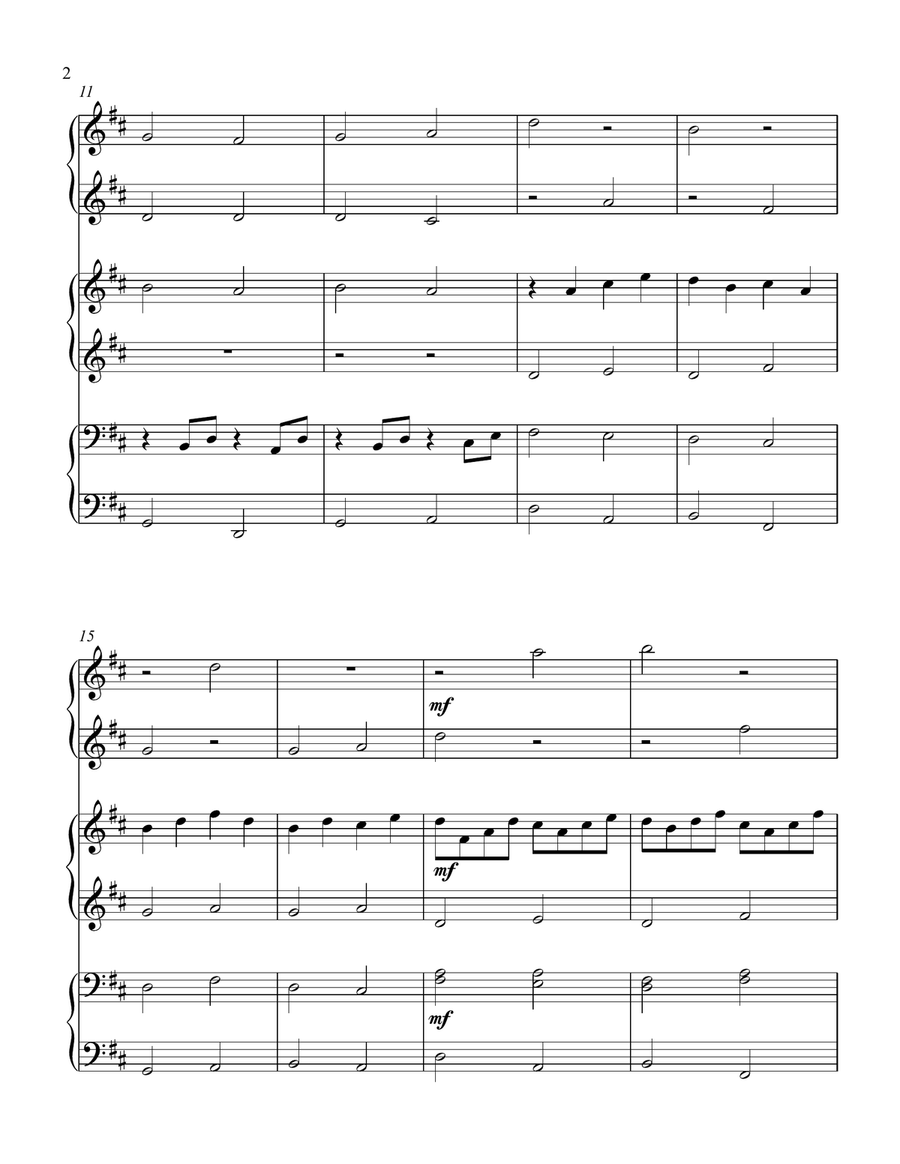 Canon In D (intermediate trio, 1 piano, 6 hands) Piano Trio scores gallery preview page 3
