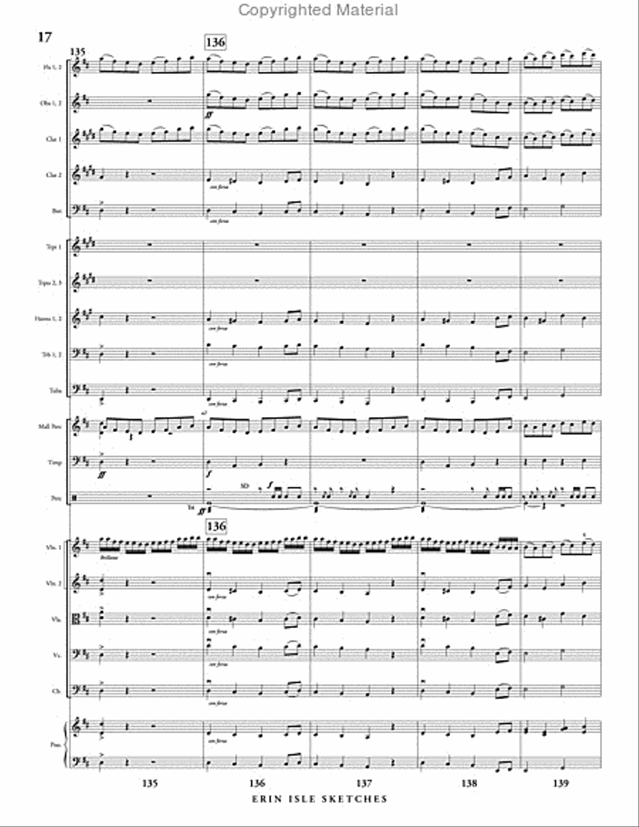 Erin Isle Sketches Full Orchestra scores gallery preview page 18