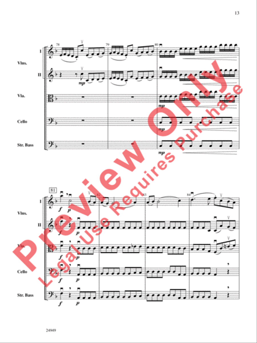 Divertimento No. 3 (1st Movement) String Orchestra scores gallery preview page 14