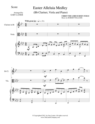 EASTER ALLELUIA MEDLEY (Trio – Bb Clarinet, Viola/Piano) Score and Parts