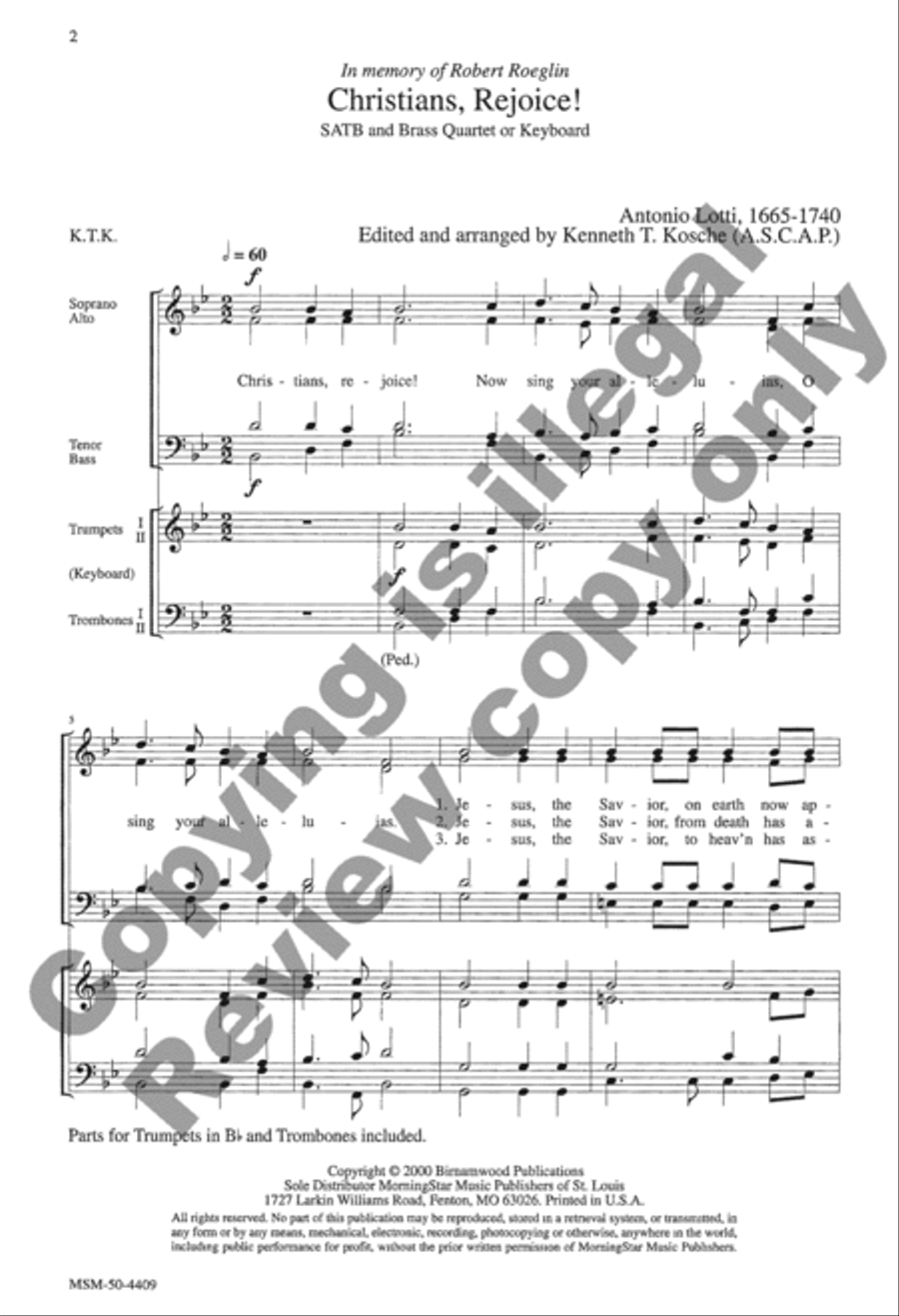 Christians, Rejoice! 4-Part scores gallery preview page 9