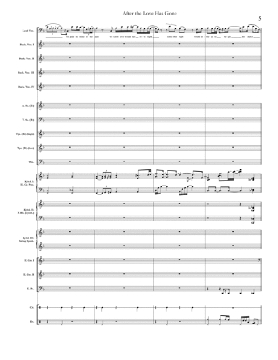 After The Love Has Gone Small Ensemble scores gallery preview page 5