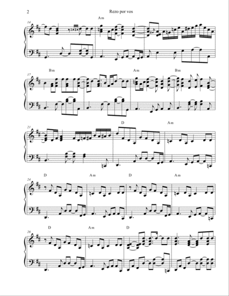 Rezo Por Vos Rezo Por Vos Piano Solo scores gallery preview page 2