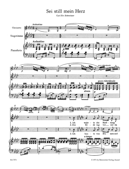 Six German Songs for Voice, Clarinet and Piano op. 103