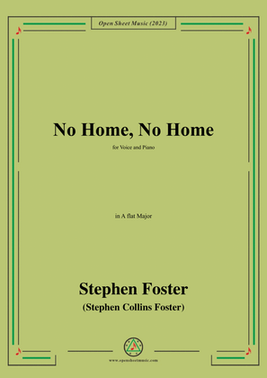 Book cover for S. Foster-No Home,No Home,in A flat Major