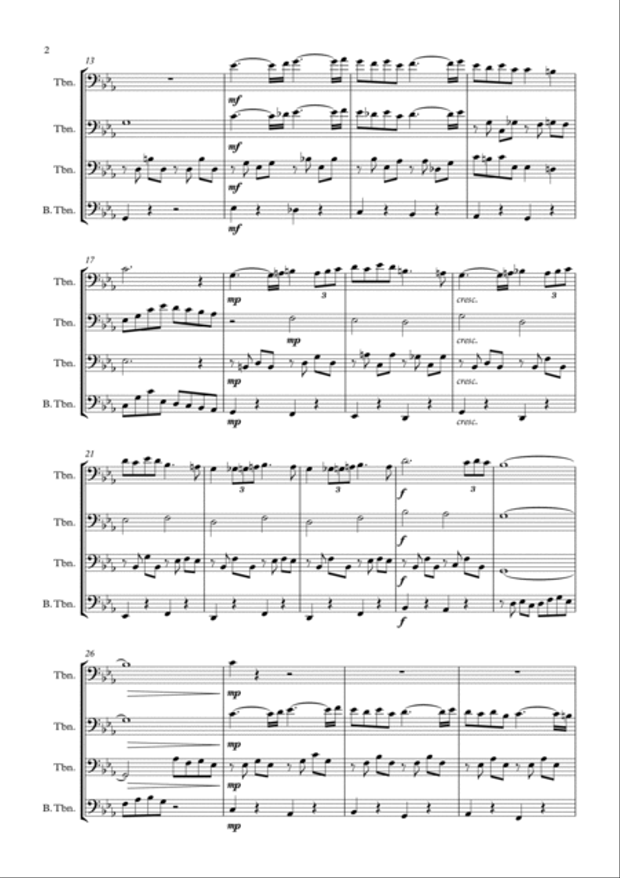 Faure’s Pavane Op50 Brass Ensemble scores gallery preview page 2