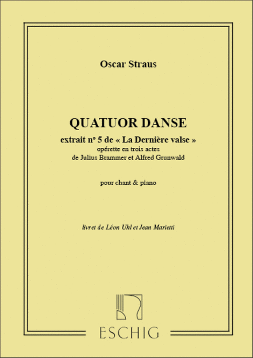 La Derniere Valse N 5 Chant-Piano (Quatuor Danse