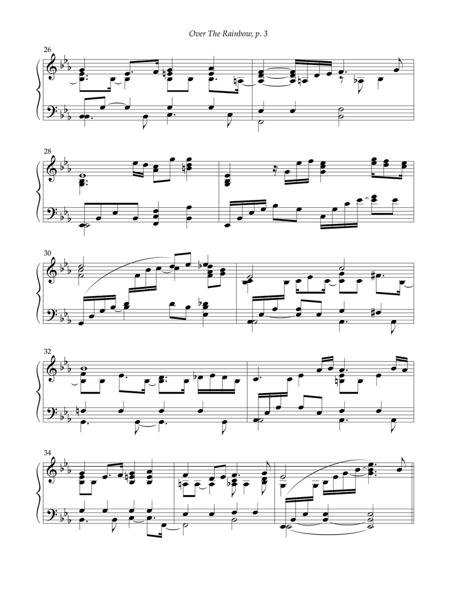 Over The Rainbow (from The Wizard Of Oz) Piano Solo scores gallery preview page 3