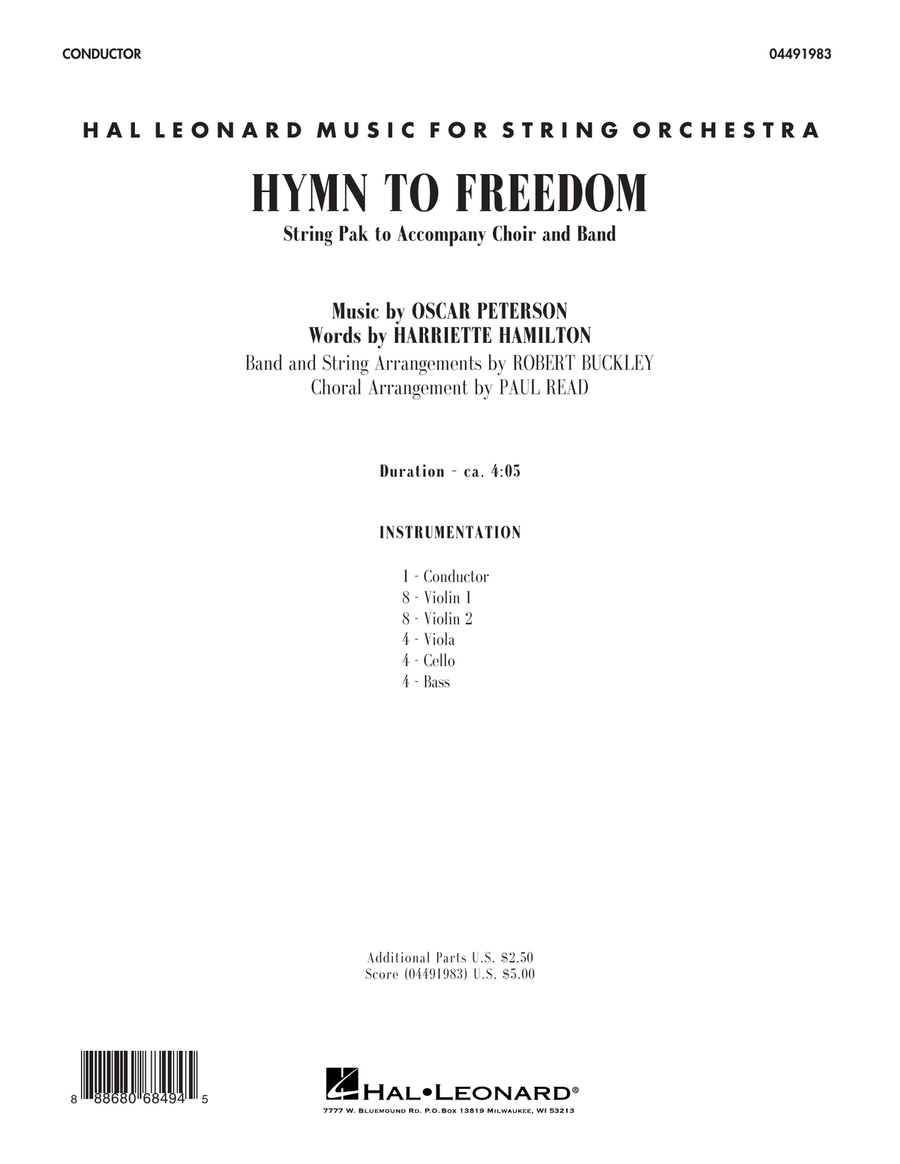 Hymn to Freedom - Conductor Score (Full Score) Choir scores gallery preview page 1