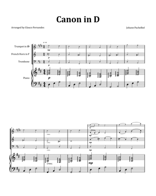 Canon by Pachelbel - Brass Trio with Piano