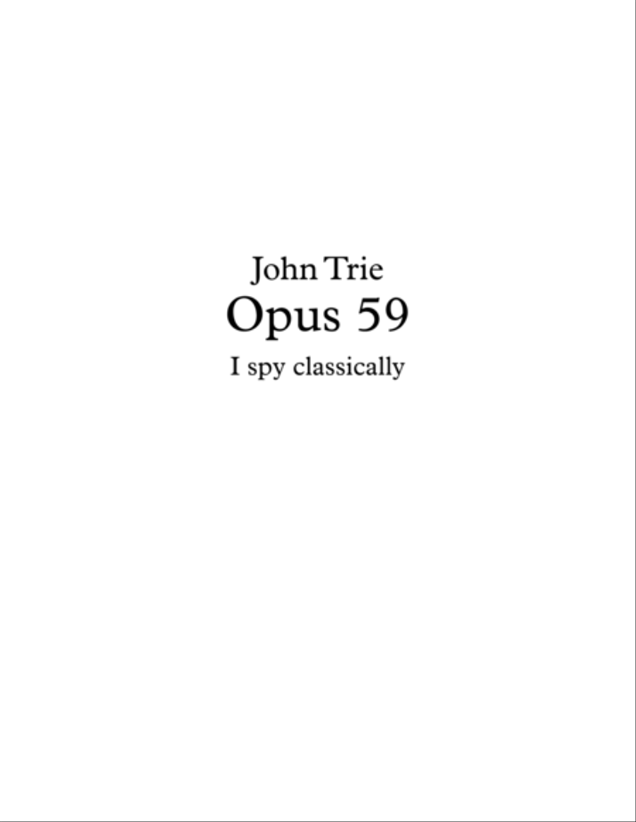 Opus 59 - I spy classically Small Ensemble scores gallery preview page 1