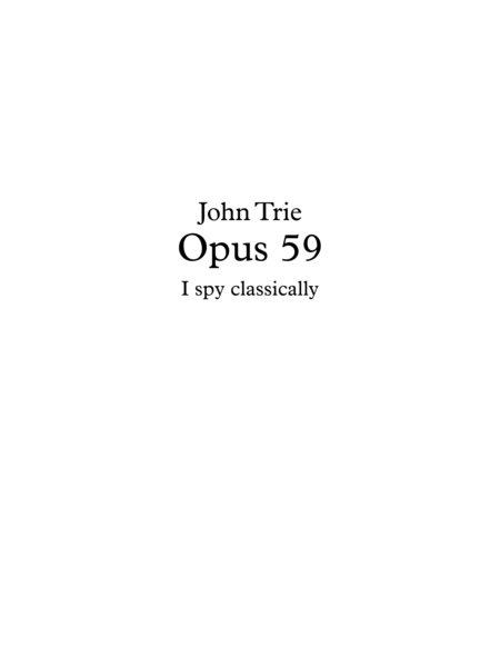 Opus 59 - I spy classically image number null