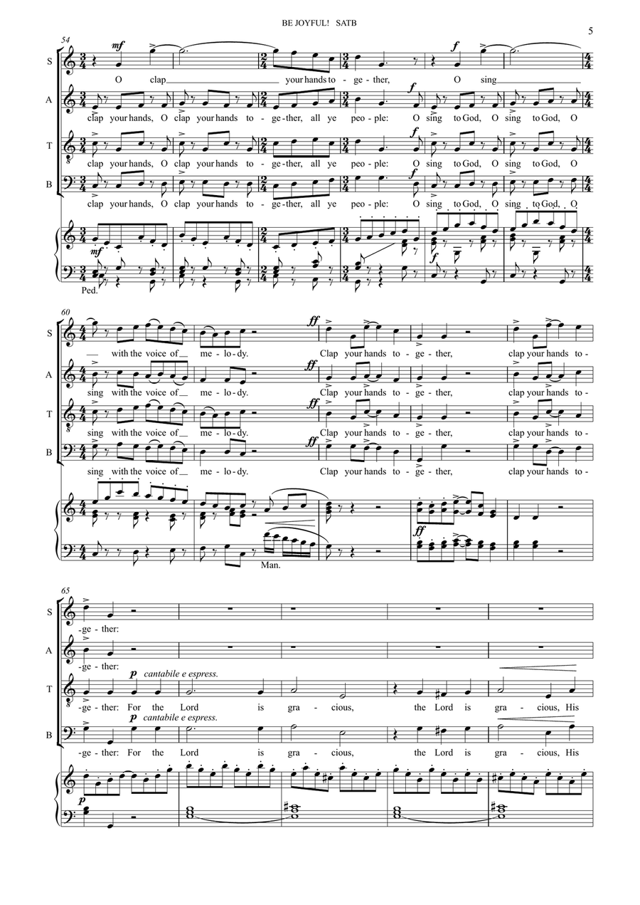 Be Joyful! (for SATB and organ) 4-Part scores gallery preview page 5