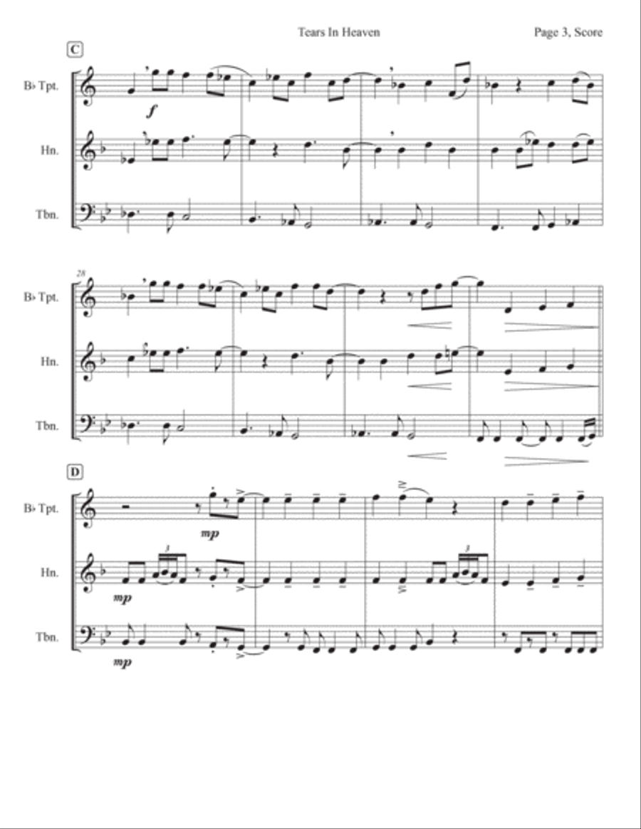 Tears In Heaven Horn scores gallery preview page 3