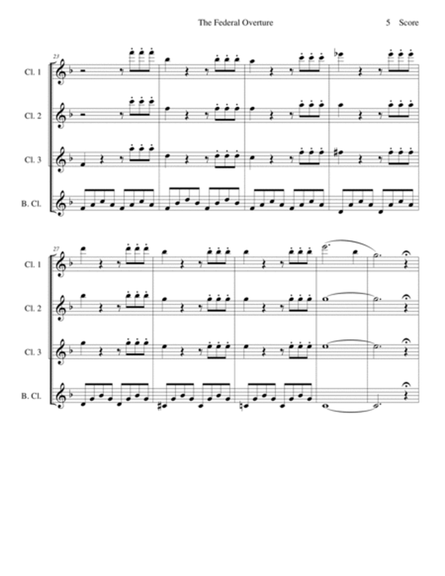 1794! Federal Overture for Clarinet Quartet image number null