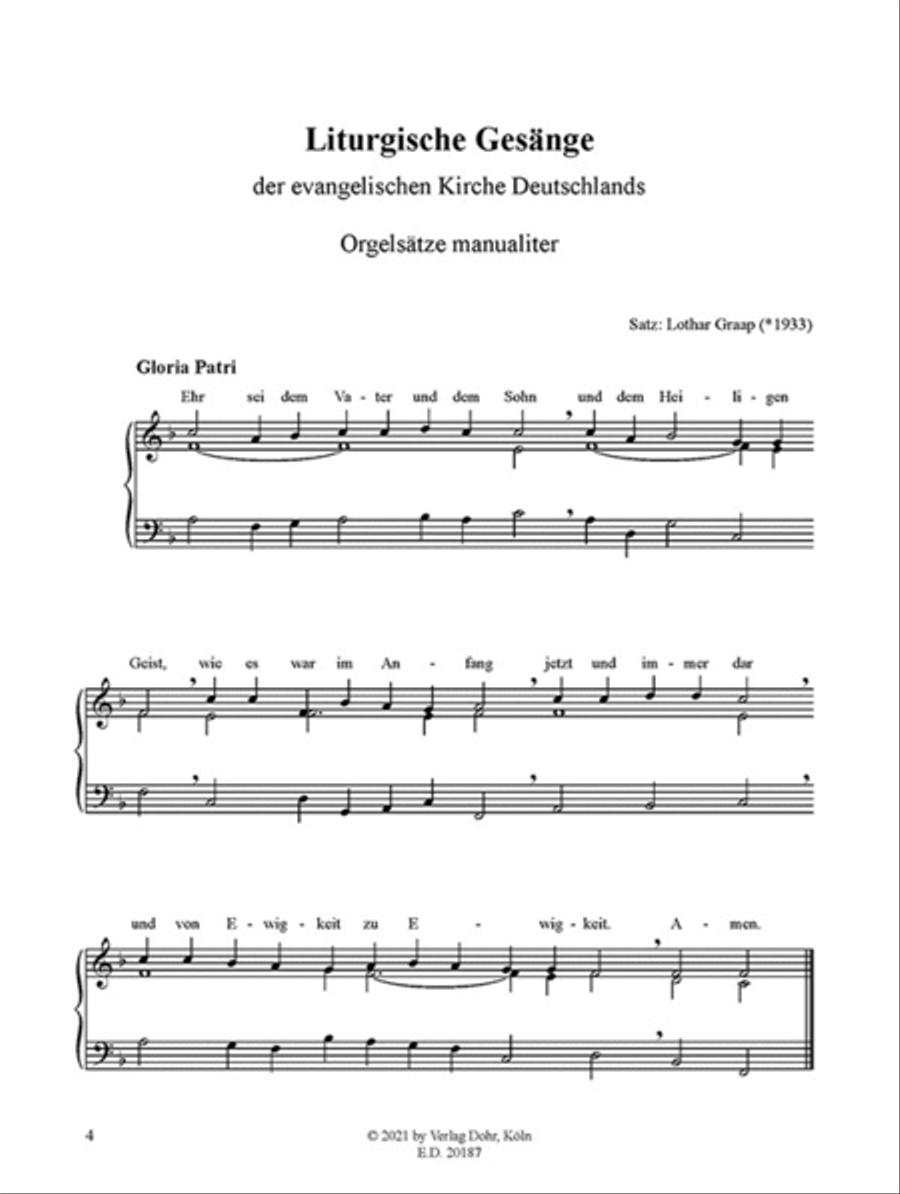 Liturgische Gesänge der Evangelischen Kirche Deutschlands -Orgelsätze manualiter- Organ scores gallery preview page 2