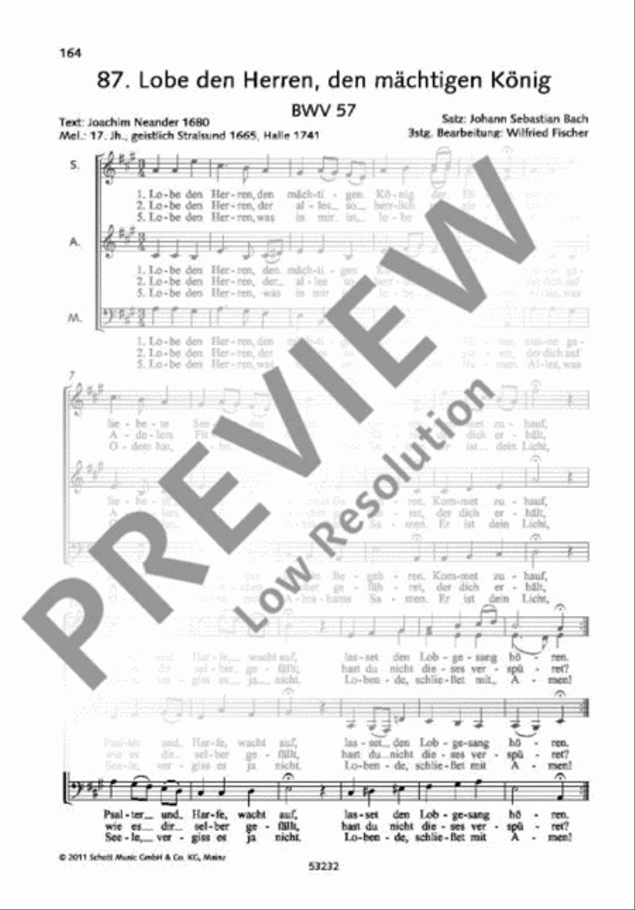 Lobe den Herren, den mächtigen König A Cappella scores gallery preview page 2