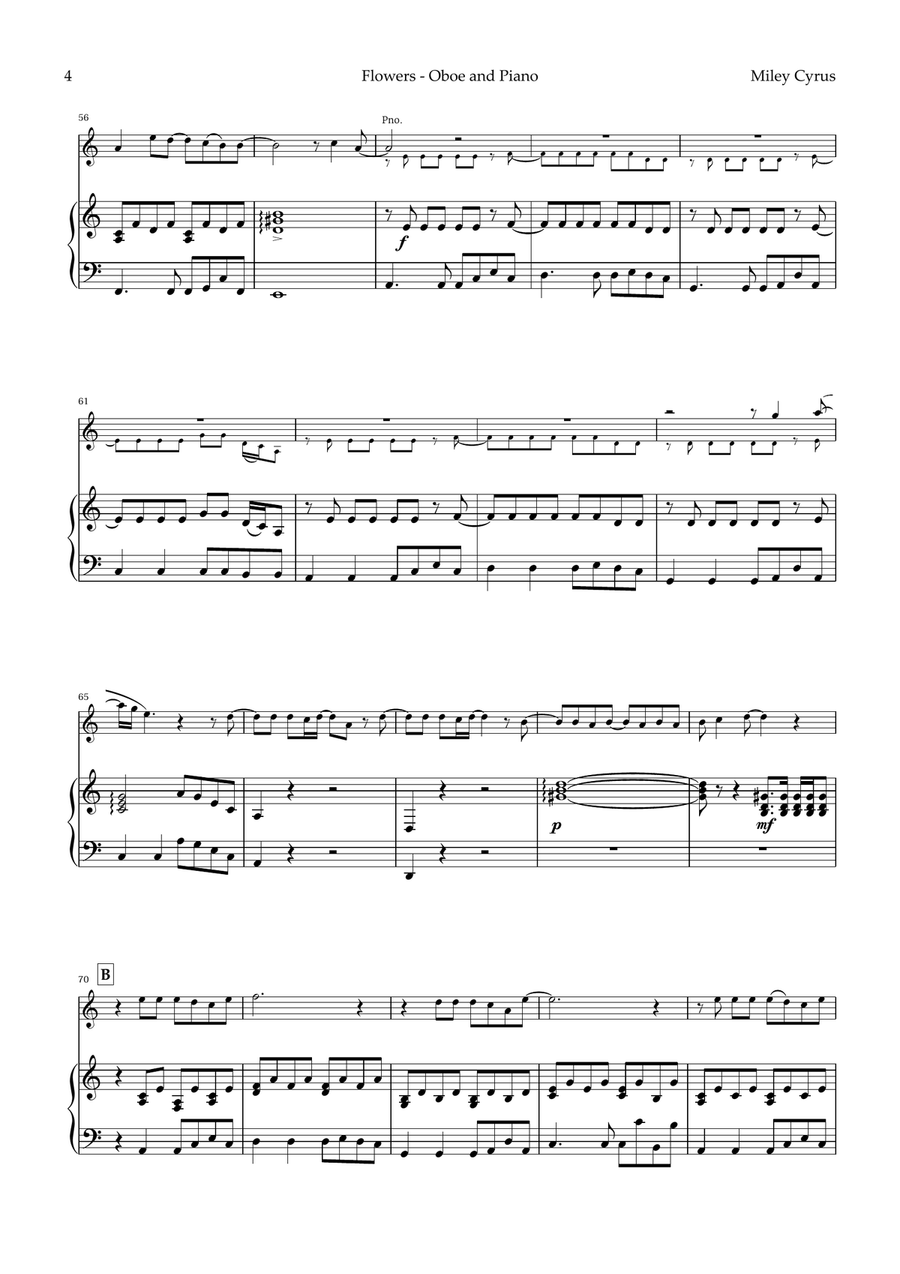 Flowers Piano scores gallery preview page 4