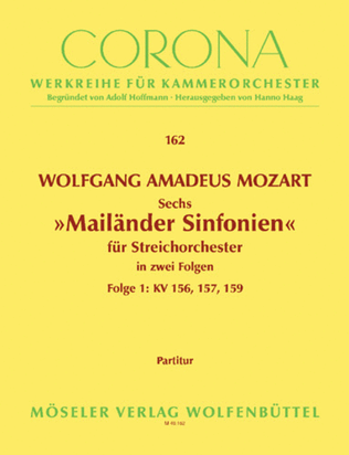 Book cover for Sechs Mailander Sinfonien KV 155-160 Band 1