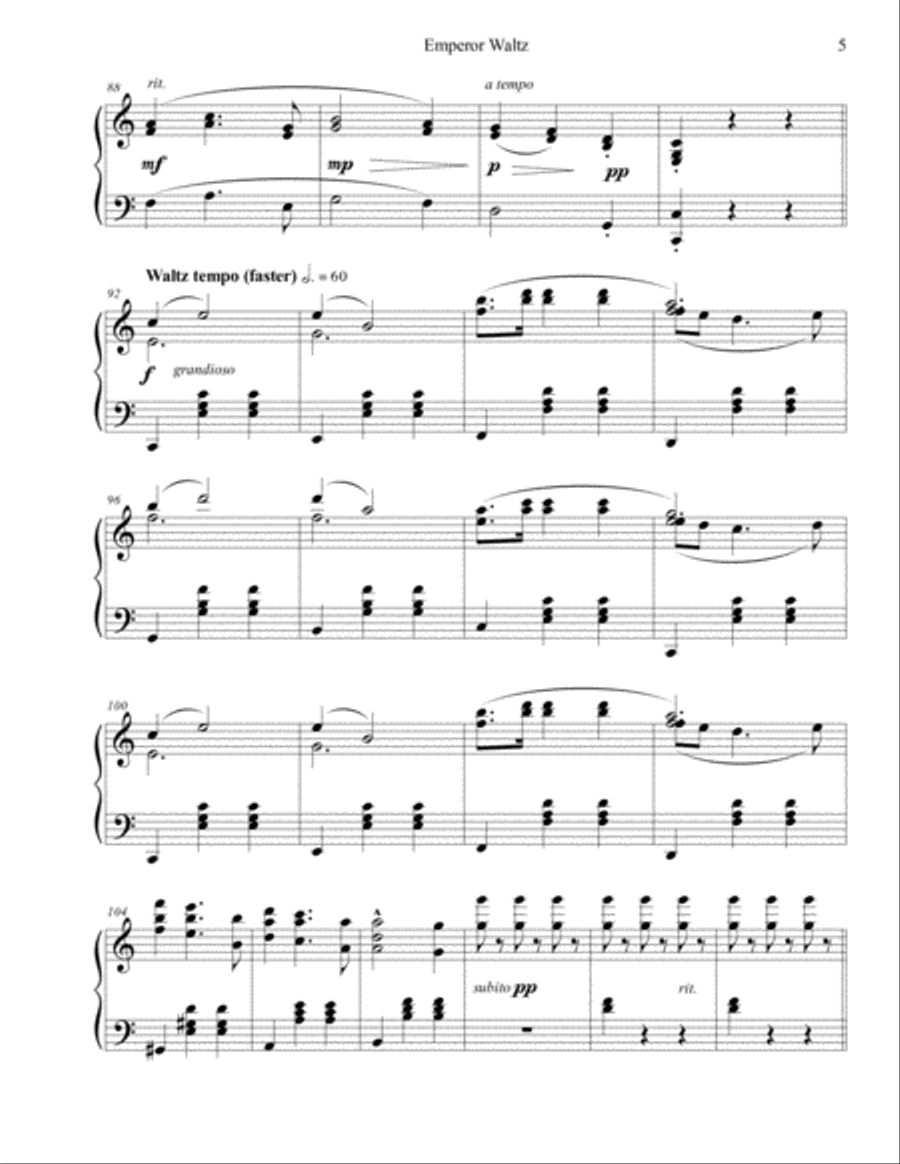 Emperor Waltz (Op. 437) Emperor Waltz (Op. 437) Piano Solo scores gallery preview page 5